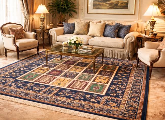 Beige Vintage Medallion Carpet